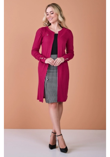 Cardigan Maraisa Em malha Tricot Marsala Tata Martello Outono/Inverno 2023