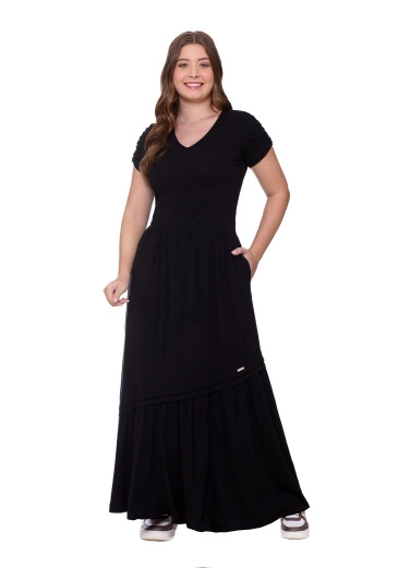 Vestido Marília Preto Em Algodão Hapuk Outono/Inverno 2025