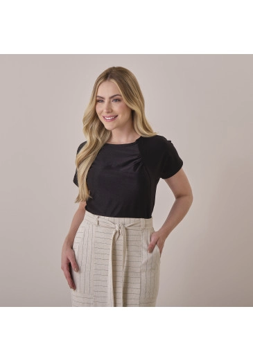 Blusa Camila Em Malha New Preto Tata Martello Primavera/Verão 2026