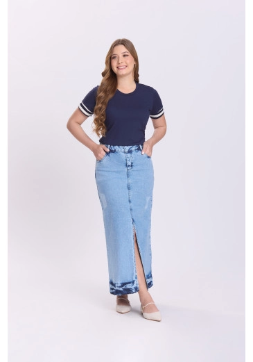 Saia Fabiana Em Jeans Azul Noite Hapuk Outono/Inverno 2026
