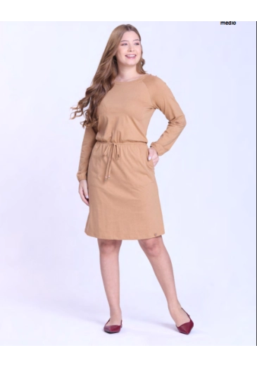 Vestido Marina Em Malha Bege Hapuk Outono/Inverno 2026