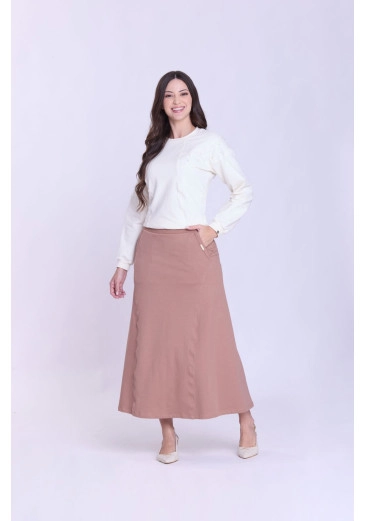 Saia Tânia Em Molecotton Marrom Hapuk Outono/Inverno 2026