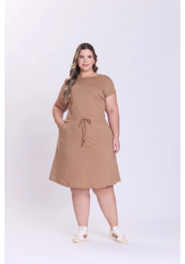 Vestido Mila Em Malha Bege Hapuk Outono/Inverno 2026