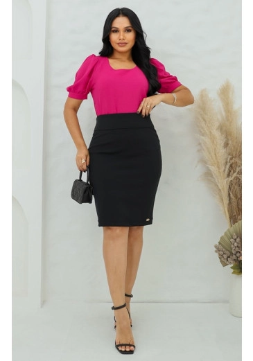 Blusa Cíntia Em Viscose Maquinetada Maria Amore Alto Verão 2025